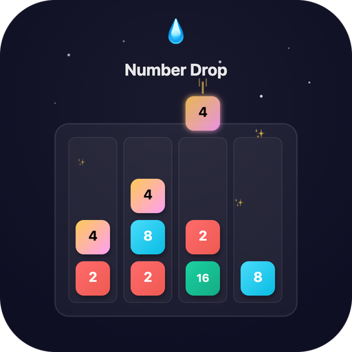 Number Drop Galaxy - Puzzle game screenshot showing number merging gameplay